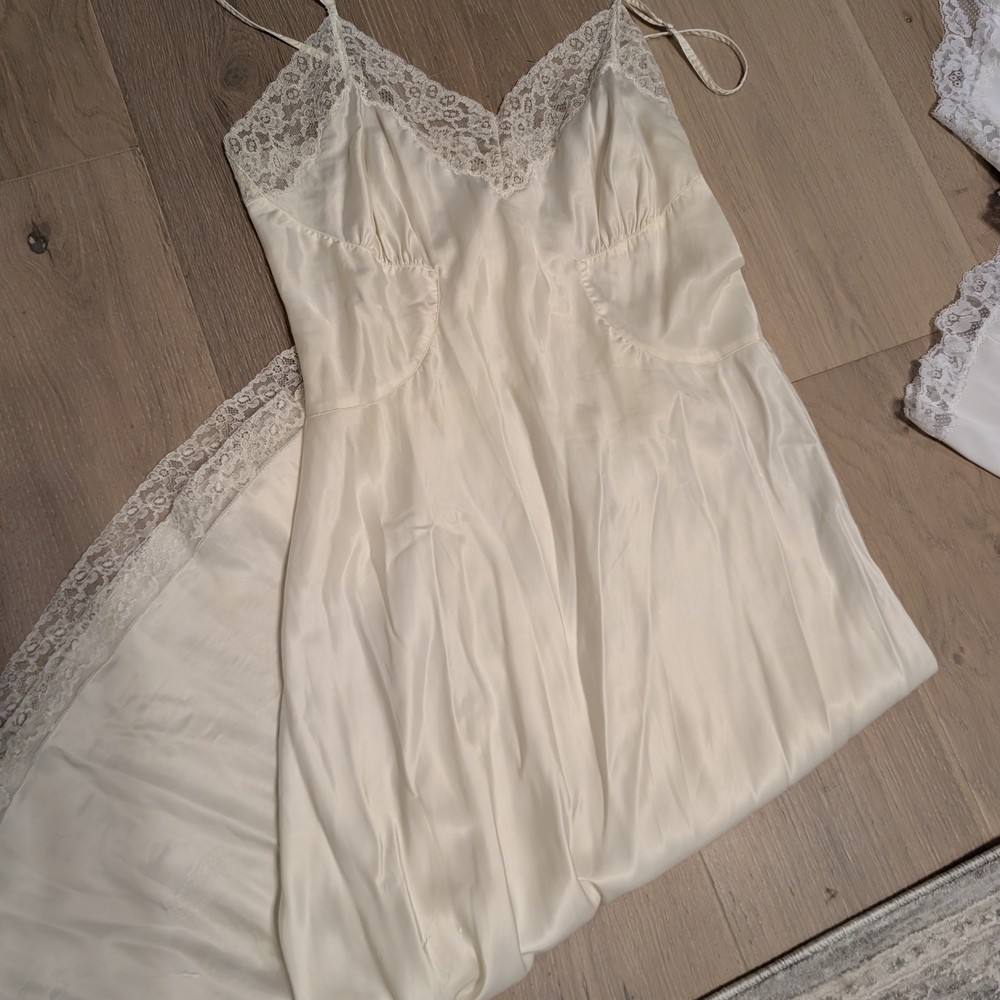 Vintage Lace Trim Chemise/Slips, Set Of 4